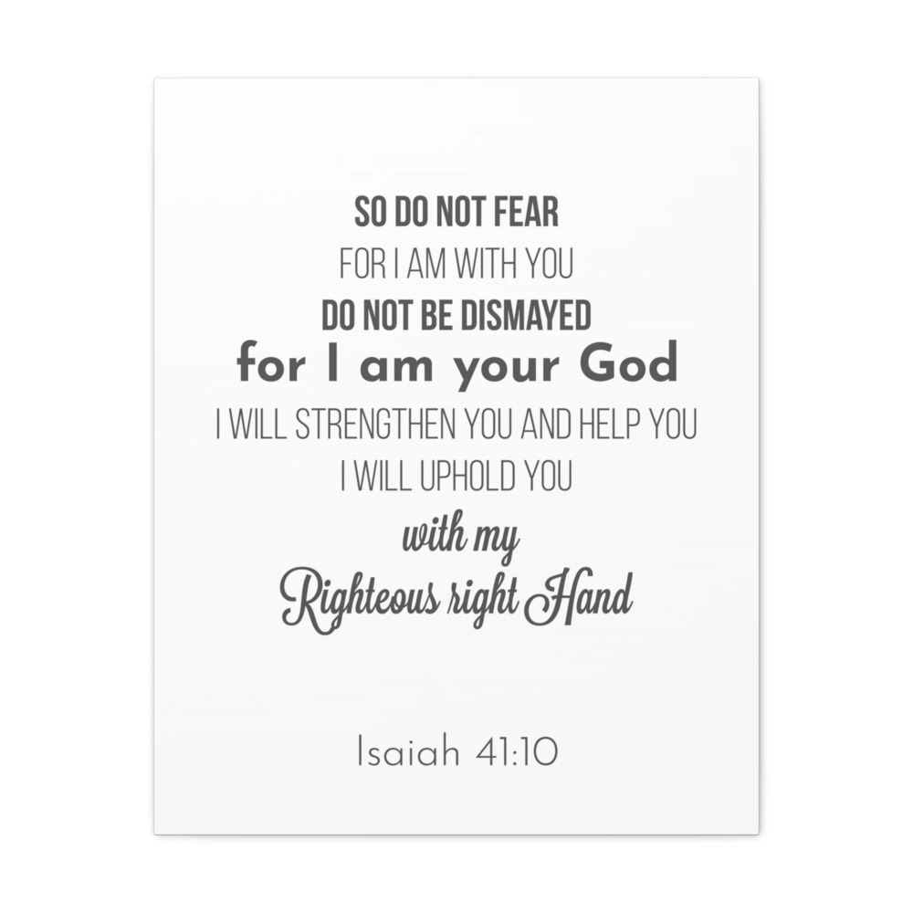 Scripture Canvas Uphold You Isaiah 41:10 Christian Wall Art Bible Verse Print